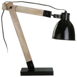 Oslo - Adjustable Iron & Wood - Table Lamp - Black